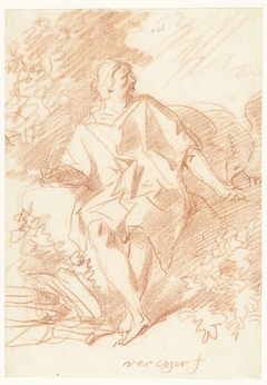 Zittende schrijvende man by Leendert van der Cooghen