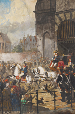 1810, vertrek van Lodewijk Napoleon uit Amsterdam by Nicolaas Pieneman