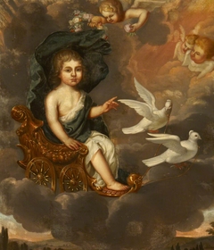 A Child as the Infant Venus seated in a Chariot pulled by Doves by Anonymous