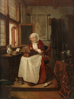 A Lace Maker by Quirijn van Brekelenkam