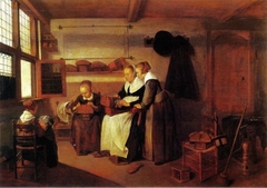 A Lacemaker Teaching her Pupils by Quirijn van Brekelenkam