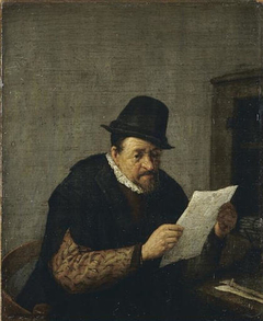 A Man Reading a Paper by Adriaen van Ostade