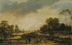 A River Scene: Evening by Aert van der Neer