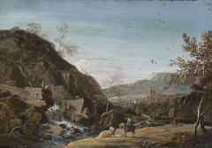 A Rocky Landscape with a Waterfall by Marco Ricci