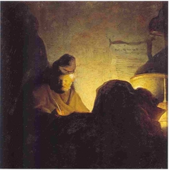 A Writing Philosopher by Candlelight (Bredius 425) by Rembrandt