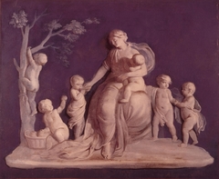 Allegorical representation of a woman with putti by Piat Joseph Sauvage