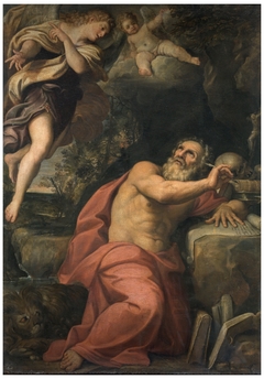 Aparición de los ángeles a San Jerónimo by Domenichino