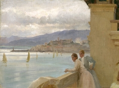 Artist's Wife and Emelie von Etter in Cannes by Albert Edelfelt