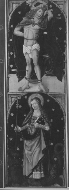 Aschaffenburger Triptychon: Die hll. Sebastian und Margaretha by Master of the Wendelin Altar