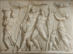 Bacchus (Dionysus), Ampelos, Silenus and a Maenad by Robert Fagan