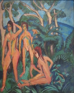 Bathers beneath Trees, Fehmarn by Ernst Ludwig Kirchner