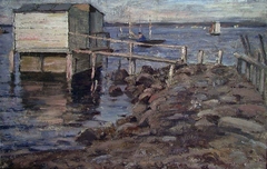 Bathing Hut at the Beach by Frederik Collett