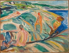 Bathing Men on Rocks by Edvard Munch