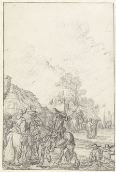 Bereden soldaten in hun kwartier by Pieter de Molijn