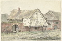 Boerderij met een muur by Egbert van Drielst