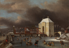 By the Heilige Wegs Poort in Amsterdam by Jan van Kessel