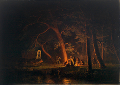 Campfire by Albert Bierstadt