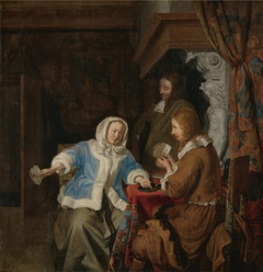 Card Players in an Interior by Joost van Geel