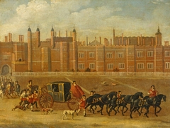 Charles II (?) leaving Hampton Court by Anonymous