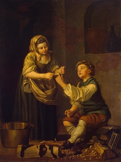 Children Bandaging a Finger by Pehr Hilleström