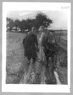 Christus mit den Jüngern auf dem Wege nach Emmaus by Fritz von Uhde