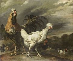 Cock, a Hen and other Poultry by Pieter Jansz van Ruyven