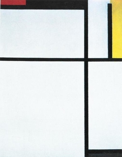 Compostion with red, black, yellow, blue, and gray by Piet Mondrian