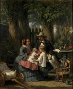 David van der Kellen (1827-1895), Anna Wilhelmina van der Kellen (1829-1885) and their children Anna Catharina (1852-?) and Henriette Frederika (1854-?) by David van der Kellen