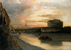 Die Engelsburg in Rom by Oswald Achenbach