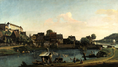 Die Schifftorvorstadt in Pirna by Bernardo Bellotto