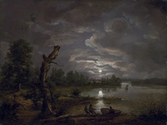 Esrom Lake in Moonlight by Johan Christian Dahl