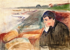 Evening. Melancholy by Edvard Munch