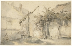 Farmhouse with a Well by Cornelis Dusart