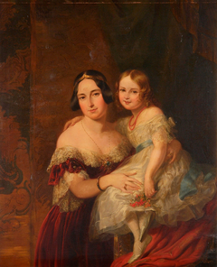 Feodora, Princess of Hohenlohe-Langenburg with her daughter Princess Adelaide by George Hayter