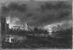 Feuerbrunst bei Vollmond (Kopie nach) by Aert van der Neer