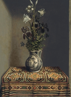 Flowers in a Jug (reverse) by Hans Memling