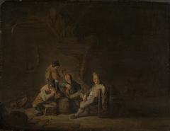 Four Peasants Drinking and Smoking at an Inn by Adriaen van Ostade