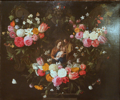 Garland of Flowers with the Holy Family by Jan van Kessel the Elder