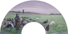 Girl in Field with Turkeys (La Dindonnière) by Camille Pissarro