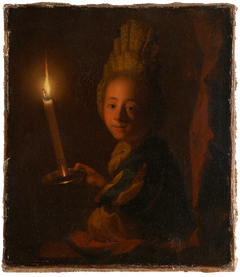 Girl with Burning Candle by Godfried Schalcken