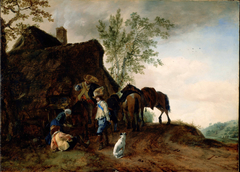 Halt of Cavaliers at an Inn by Philips Wouwerman