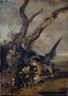 Hawk and Sparrow by Karl Wilhelm de Hamilton