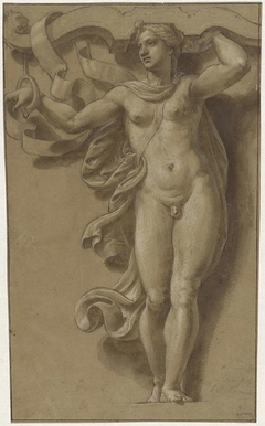 Hermaphrodite as Caryatid by Giulio Romano