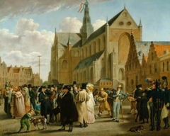 Het volksfeest van 4 juli 1825 op de Grote Markt te Haarlem by Wybrand Hendricks