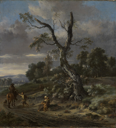 Hilly Landscape with a Beggar Family by Jan Wijnants