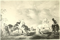 Horses Rearing in an Open Landscape by Philips Wouwerman