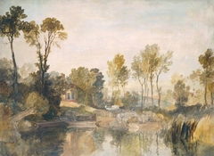 House beside the River, with Trees and Sheep by J. M. W. Turner