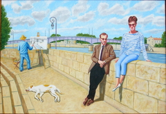 In Arles they encountered the ghost of van Gogh, (2012) Oil on Linen, 66 x 96.5 cm by john albert walker