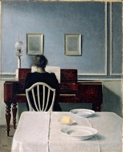 Interior with Woman at Piano, Strandgade 30 by Vilhelm Hammershøi