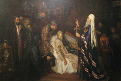 Ivan IV becoming monk before death by Petr Geller